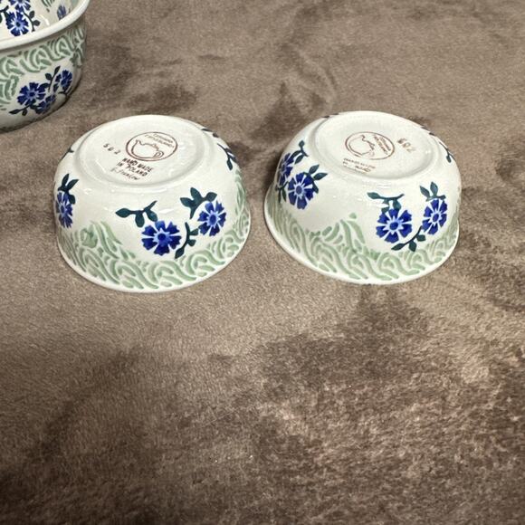 Ceramika Z Bolestawca Set Of 3 Bowls Handmade Polish Pottery Signed & Numbered - Picture 8 of 10